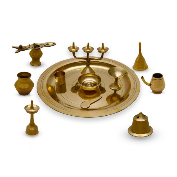 Ashtamangalyam Set - 9.5 Inches | Brass Ashta Mangalam  Ashtamangalyam Set for Marriage Cheap