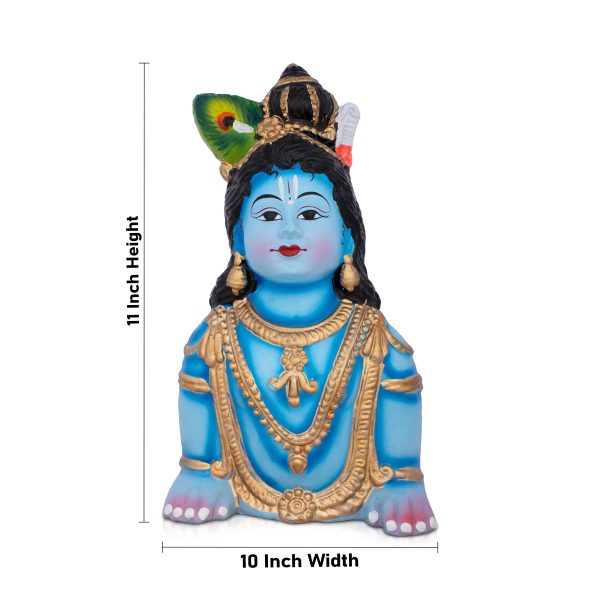 Crawling Krishnan Statue - 11 x 10 Inches | Giri Golu Doll  Clay Doll  Janmashtami Decoration Discount