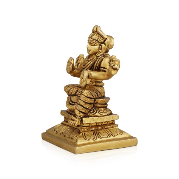 Bala Tripura Sundari Idol - 3.5 x 2.5 Inches | Antique Brass Idol  Balambigai Statue for Pooja  400 Gms Approx on Sale