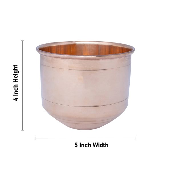 Copper Vattil - 4 x 5 Inches | Copper Vessel  Copper Bowl  Copper Cup for Pooja  280 Gms Approx Online Hot Sale