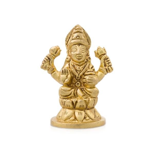 Laxmi Murti  - Kamal Base - 3 x 2.25 Inches | Brass Idol  Lakshmi Idol  Lakshmi Murti  Lakshmi Statue for Pooja Online Sale