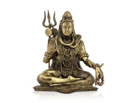 Shivan Statue - 4 x 3.25 Inches |Sitting Shiva Statue  Brass Idol for Pooja  300 Gms Approx Online