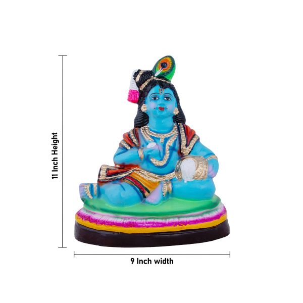 Butter Krishna Paper Mache Golu Bommai - 11 x 9 Inches | Giri Golu Doll  Navaratri Golu Bomma Gombe Bommai on Sale