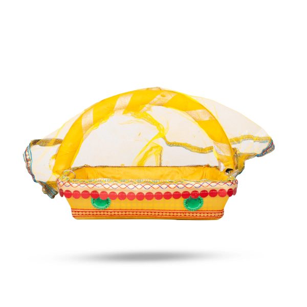 Laddu Gopal Basket with Handle - 7.5 x 9 Inches | Kanha Ji Ki Tokri with Cover  Carry Basket for Laddu Gopal For Discount