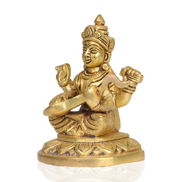 Saraswati Murti  - 5  Inches |  Antique Brass Statue  Saraswati Idol  Saraswati Mata Murti for Pooja Hot on Sale