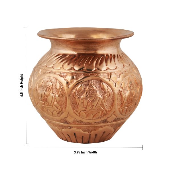 Copper Lota - 4.5 x 3.75 Inches | Ashtalakshmi Chombu  Copper Kalash for Pooja For Discount