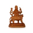 Durga Devi - 9.5 x 6.5 Inches | Durga Statue Sitting On Tiger  Resin Statue  Wooden Finish Durga Murti for Pooja Sale