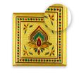 Bajot - 1.5 x 4 x 4 Inches | Silver & Gold Finish Manai  Patla  Meenakari Chowki for Pooja on Sale