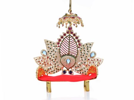 Sinhasan  - 8 x 6  Inches |  Stone Chowki  Lotus Design Simhasan  Bajot for Deity Online Hot Sale