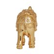 Elephant Statue - 1 x 1.75 Inches | Copper Idol  Gold Polish Elephant Figurine for Home  55 Gms Approx Supply