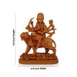 Durga Devi - 9.5 x 6.5 Inches | Durga Statue Sitting On Tiger  Resin Statue  Wooden Finish Durga Murti for Pooja Sale