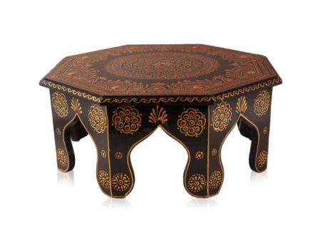 Wooden Chowki - 17 Inches | Hexagon Shape Bajot  Manai  Pooja Chowki for Home Online Hot Sale