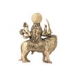 Durga Devi Sitting On Lion - 6 x 4 Inches | Brass Statue  Durga Murti for Pooja  490 Gms Approx For Discount