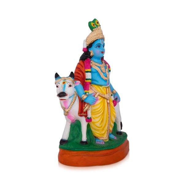 Krishna Idol with Cow - 15 Inches | Giri Golu Doll  Clay  Pasu Krishnan  Navarathri Doll Online now