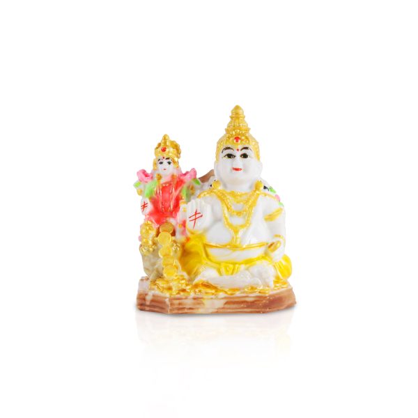 Laxmi Kuber Statue - 4 x 3 Inches White | Resin Lakshmi Kuber Idol  Laxmi Kuber Idol for Pooja Discount