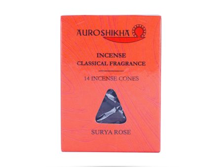 Auroshikha Surya Rose Dhoop Cone - 14 Sticks | Classical Fragrance Incense Cone  Cone Dhoop Batti for Pooja on Sale