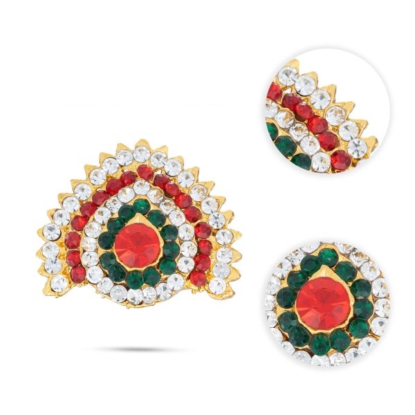 Stone Jewellery - 1 x 1.25 Inches | Deity Jewellery  Multicolour Stone Jewelry for Deity Decor Online