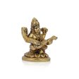 Saraswati Murti  - 2.5 x 1.5 Inches |  Antique Brass Statue  Saraswati Idol  Saraswati Mata Murti for Pooja Online Sale