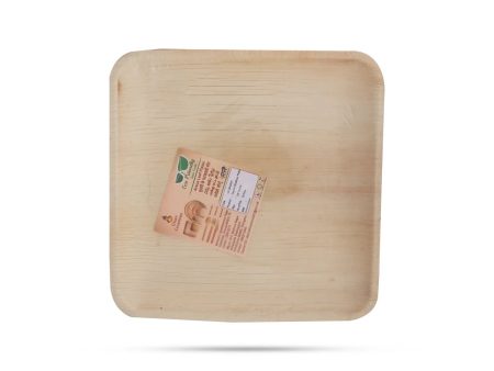 Areca Leaf Plate - 10 Pcs Set - Square Shallow - 9x9 Inch Online