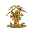 Radha Krishna Murti with Tree - 6.5 x 5.5 Inches | Aluminium Radha Krishna Idol for Pooja For Sale