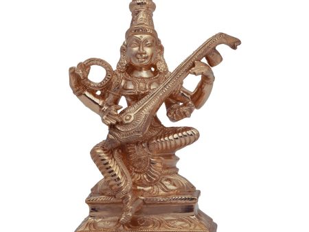 Saraswati Murti - 5 Inches | Panchaloha Idol  Saraswati Idol  Saraswati Mata Murti for Pooja For Sale