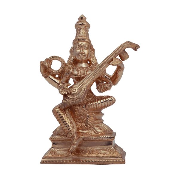 Saraswati Murti - 5 Inches | Panchaloha Idol  Saraswati Idol  Saraswati Mata Murti for Pooja For Sale