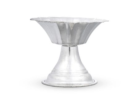 Devdas Lamp - 2.25 x 2.5 Inches | White Metal Devdas Diya  Deepam  Vilakku for Pooja  35 Gms Approx For Sale