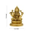 Lakshmi Idol - 7 x 5 Inches | Antique Brass Idol  Laxmi Murti  Lakshmi Murti for Pooja  1.680 Kgs Approx For Sale