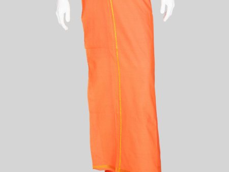 Veshti - 2 Mtrs | Jari Border Dhoti  Orange Colour Vesti for Men Sale