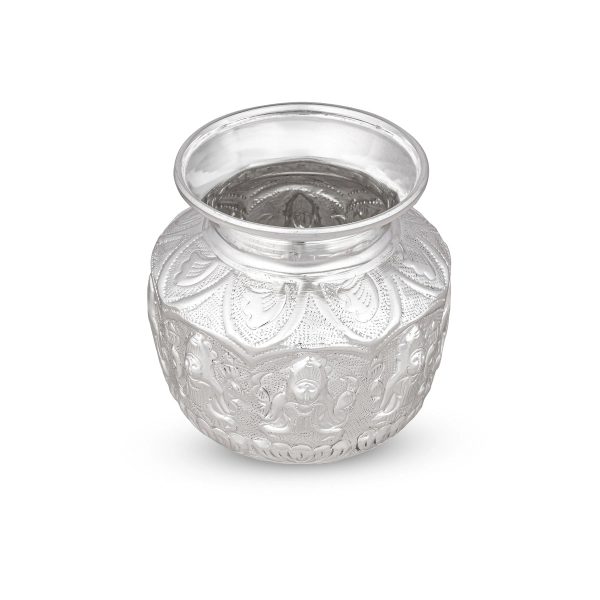 Ashtalakshmi Chombu - 5 x 4 Inches | German Silver Lota  Ashtalakshmi Kalasam for Pooja  230 Gms Approx For Sale