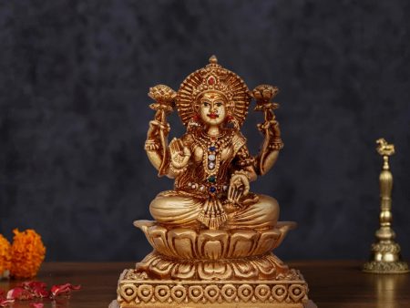 Laxmi Murti - 4.5 x 3.5 Inches | Gold Polish Laxmi Statue  Resin Idol for Pooja  150 Gms Approx For Cheap