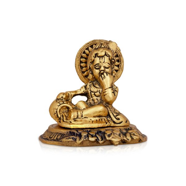 Butter Krishna Idol - 3 x 3.5 Inches | Aluminium Krishna Idol  Gold Polish Krishna Statue for Pooja  180 Gms Online now