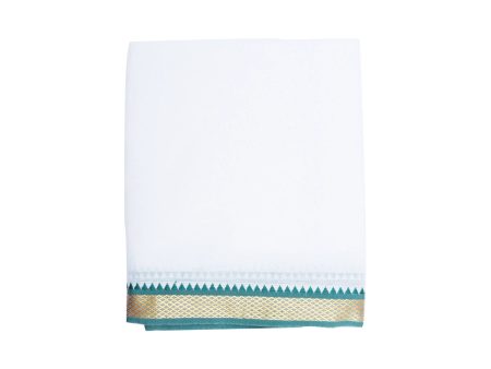 Veshti - 9 x 5 Yards | Karigam Mayilkan Border Dhoti  Half White Colour Vesti for Men on Sale