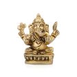 Ganpati Murti - 2.5 x 1.25 Inches | Antique Brass Idol  Vinayagar Silai for Pooja  140 Gms Approx Sale