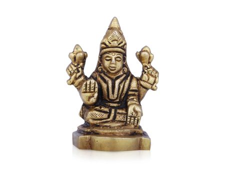 Laxmi Idol - 2 x 1.5 Inches | Antique Brass Idol  Lakshmi Idol  Lakshmi Murti for Pooja For Discount