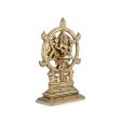 Chakrathazhwar Idol - 7 x 5 Inches | Antique Brass Idol  Chakrathalwar Statue for Pooja  1.040 Kgs Approx For Sale