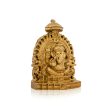 Ganesh Murti Sitting On Simhasan - 5 x 4 Inches | Resin Statue  Gold Polish Vinayaka Idol for Pooja  320 Gms Online Hot Sale