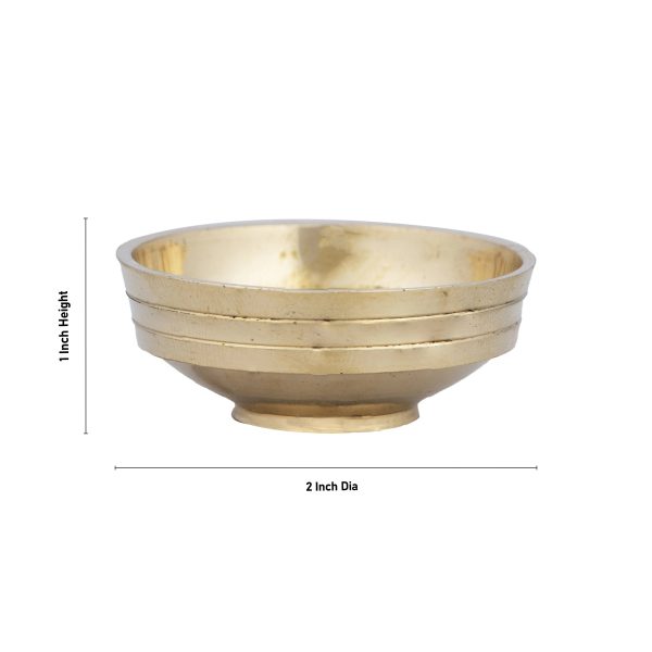 Flower Pot - 1 x 2 Inches | Brass Urli  Uruli for Living Room  40 Gms Approx Hot on Sale