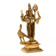 Murugan Statue  - 5 x 2.5  Inches 430 Gms |  Antique Brass Statue  Murugan with Peacock Idol  Murugan Silai for Pooja on Sale