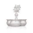 3 Cups Chomukha With Annam Handle - 5.5 x 4.5 Inches | German Silver Panchwala  Kumkum Holder for Pooja  300 Gms on Sale