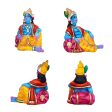 Krishna Radha Thayam Aduthal Paper Mache Golu Bommai Set - 9 x 5 Inches | Giri Golu Doll  Navaratri Golu Bomma Fashion