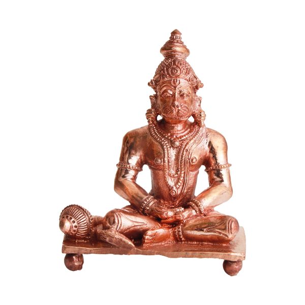 Anjaneya Statue - 3.5 x 2.75 Inches | Panchaloha Statue  Sitting Hanuman Statue for Pooja  335 Gms Approx on Sale