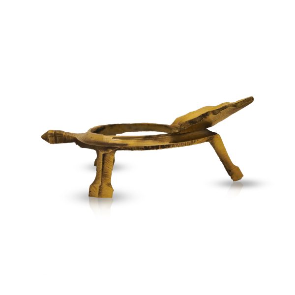 Brass Shankh Stand - 1.75 x 5 Inches | Shankh Rakhne Ka Stand  Shankh Holder for Pooja Supply