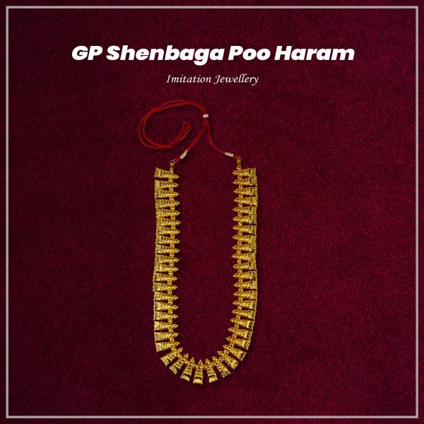 Shenbaga Poo Haram - 12 Inches | Gold Polish Haram  Gold Polish Jewellery for Deity Discount