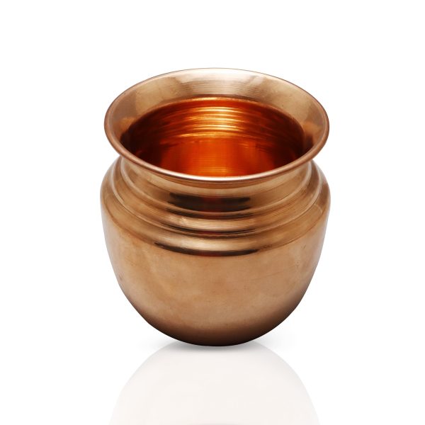 Copper Lota  - 4 x 3.75  Inches |  Kalash Pot  Chombu  Pooja Pot  Kalash for Pooja Online now