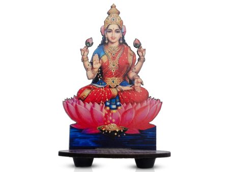 Lakshmi With Kolam Stand - 5 x 4 Inches | Deity With Wooden Bajot for Pooja  60 Gms Approx Hot on Sale