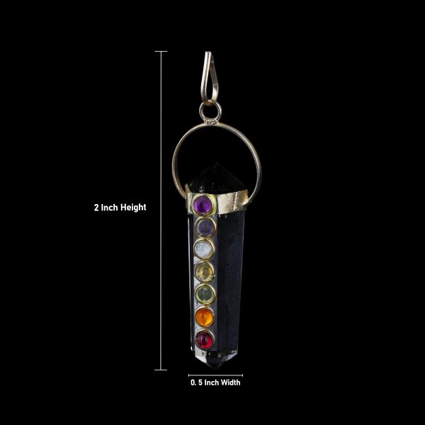 Crystal Stone Pendant  - Double Point Chakra |  Crystal Dollar  Stone Locket for Men & Women Cheap