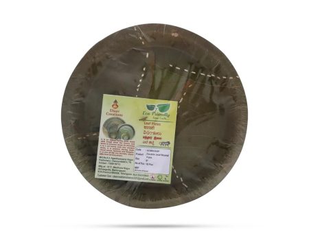 Leaf Plate Double Layer - 10 Pcs Set - Round - 8 Inch Dia Online Sale