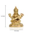 Saraswati Murti  - 5  Inches |  Antique Brass Statue  Saraswati Idol  Saraswati Mata Murti for Pooja Hot on Sale