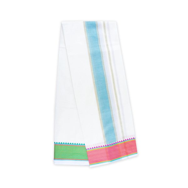 Veshti - 2 Mtrs | Half White Dhoti  5 Inches Fancy Border Vesti for Men Online now